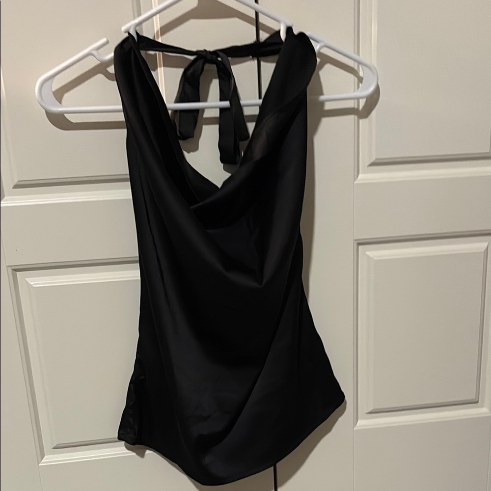 Elegant Black Halter Top